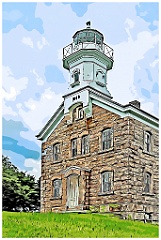 Stone Architecture of Great Captain Island Lighthouse